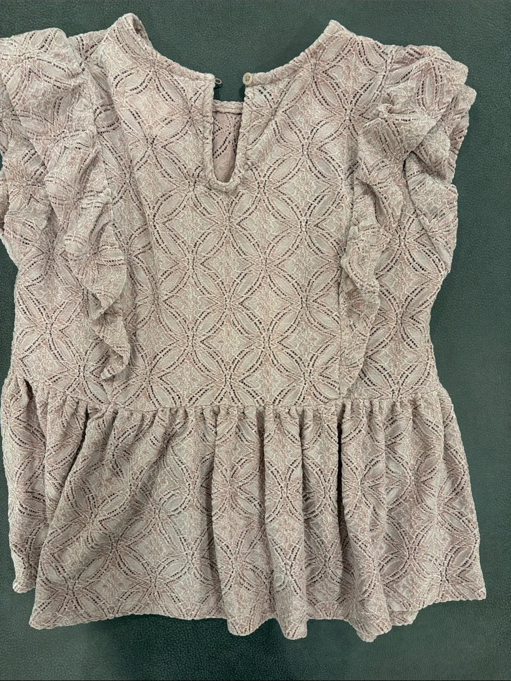 Treasure & Bond Lace Ruffle Long-Sleeve Dress - Blush